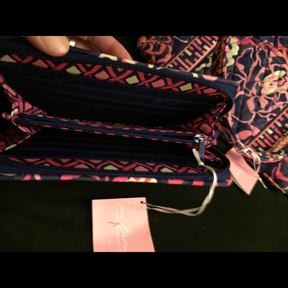 Vera Bradley pink and blue wallet
